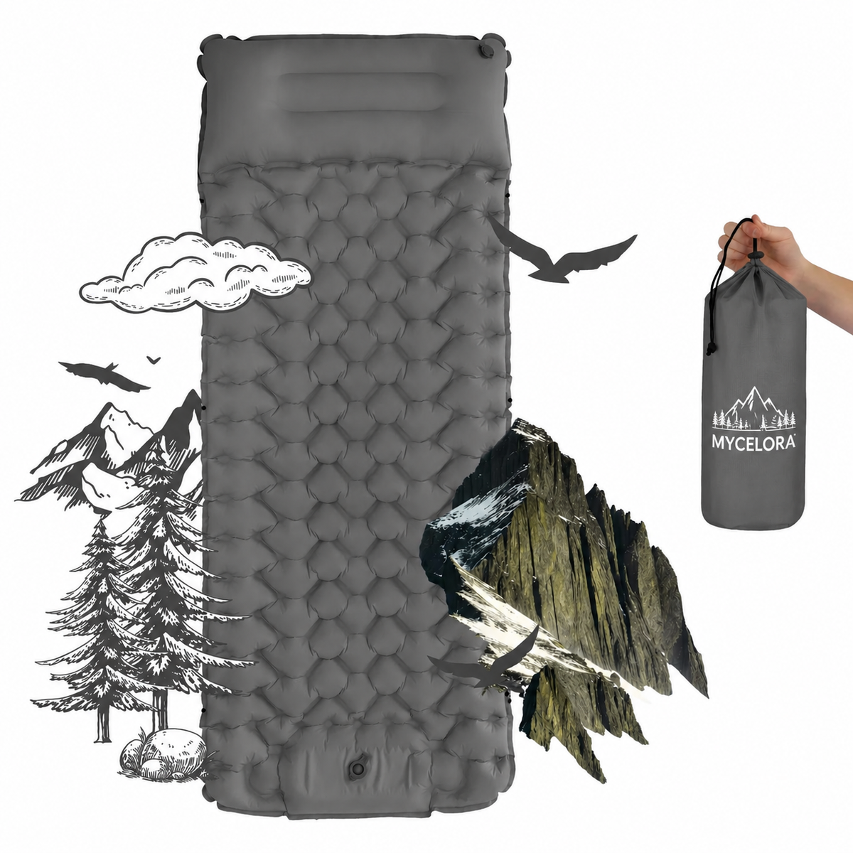 Inflatable Beach Mat with Built-In Pump