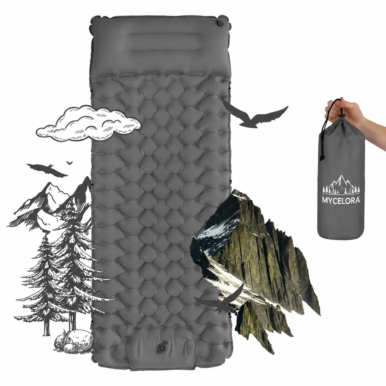 Inflatable Beach Mat with Built-In Pump