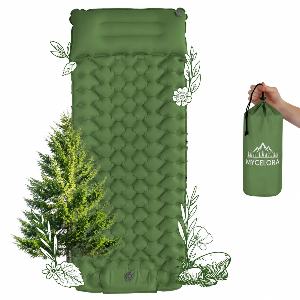 Inflatable Beach Mat with Built-In Pump
