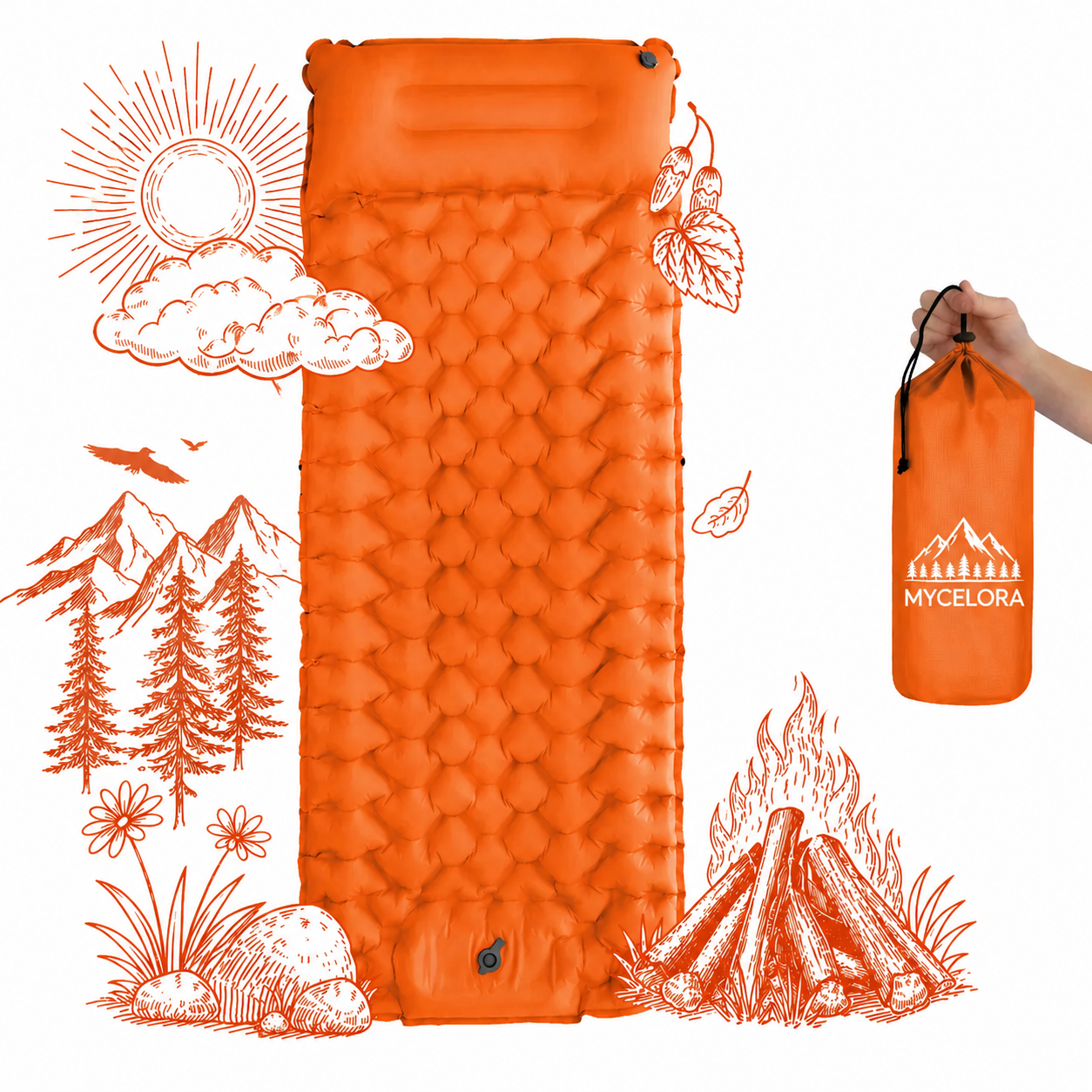 Inflatable Beach Mat with Built-In Pump