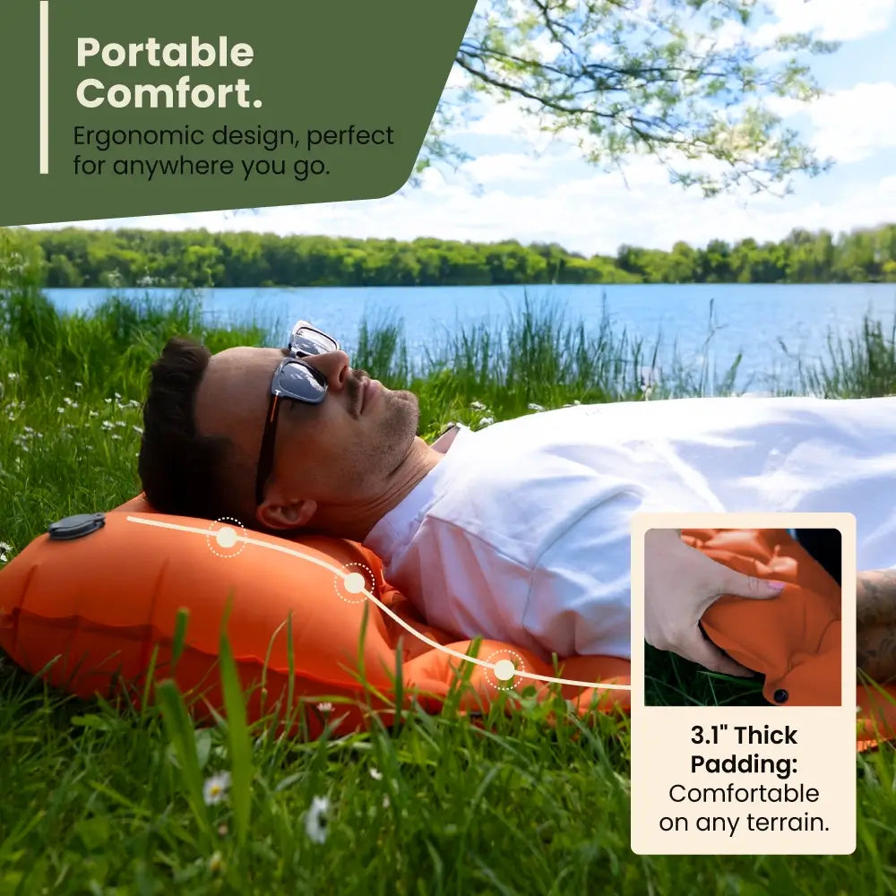 Inflatable Beach Mat with Built-In Pump
